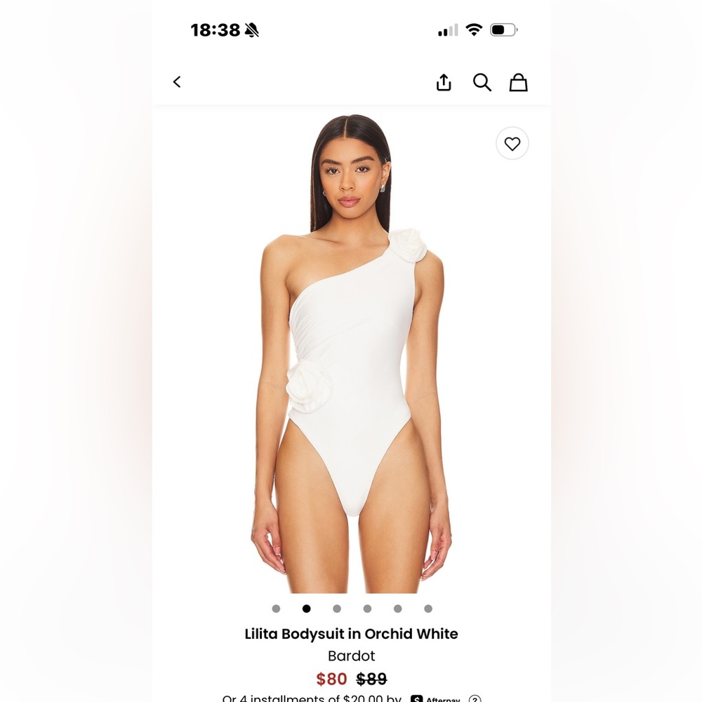 Bardot Orchid White One-Shoulder Bodysuit